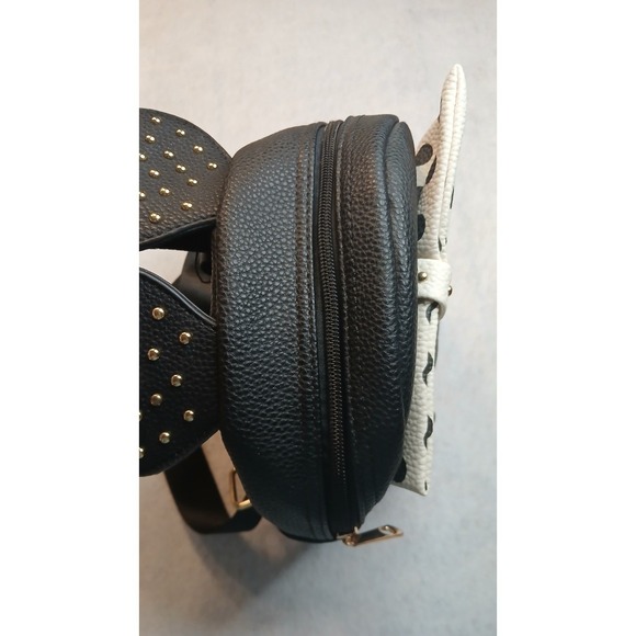 Olivia & Kate New York Womens Black Quilted Mini Backpack Studded Ears Bow - Picture 12 of 16